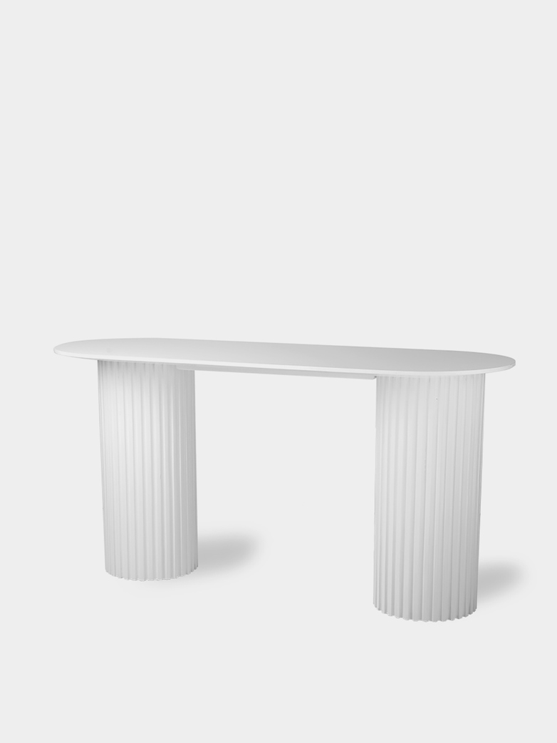 Pillar side table oval - white