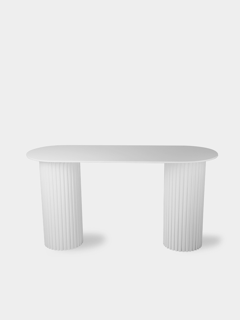 Pillar side table oval - white