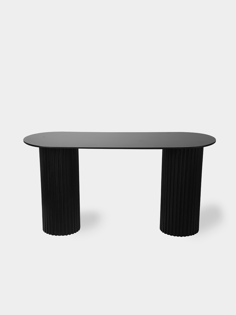 Pillar side table oval - black