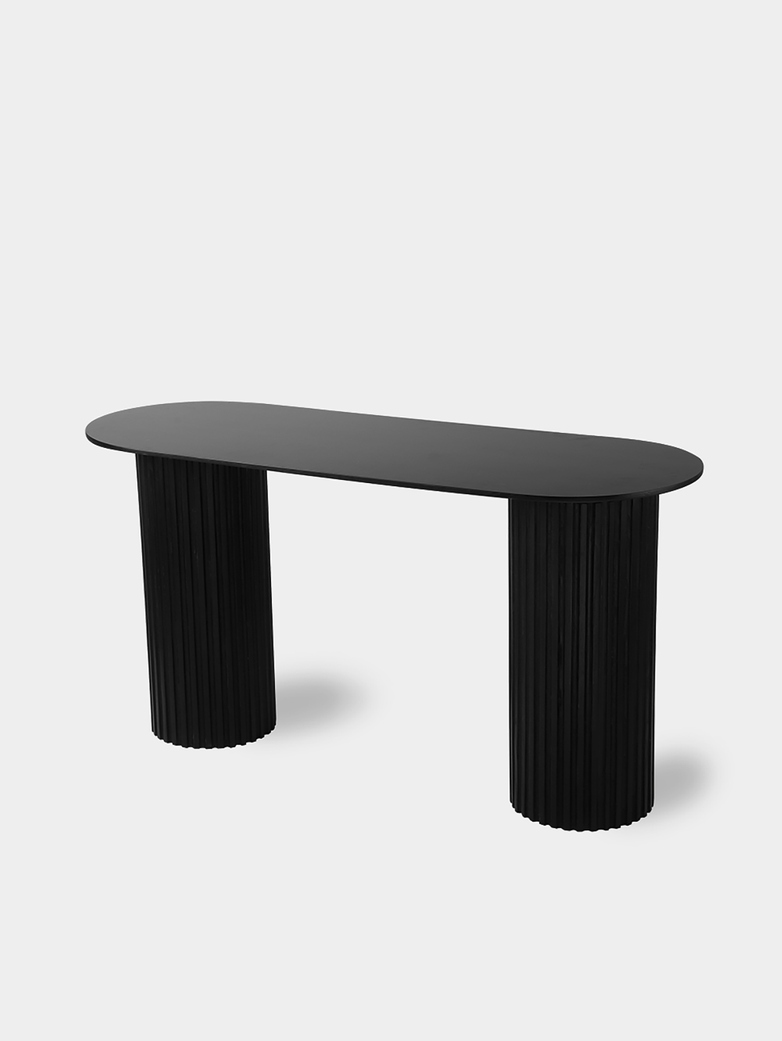 Pillar side table oval - black