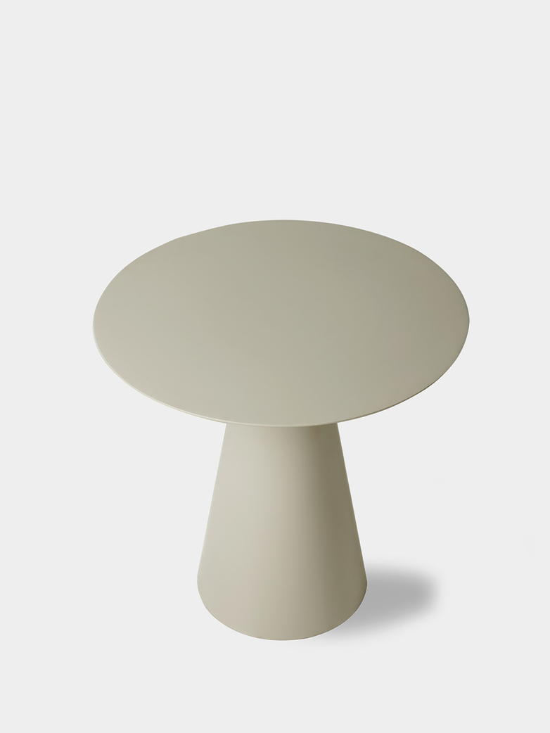 Cream metal side table - large