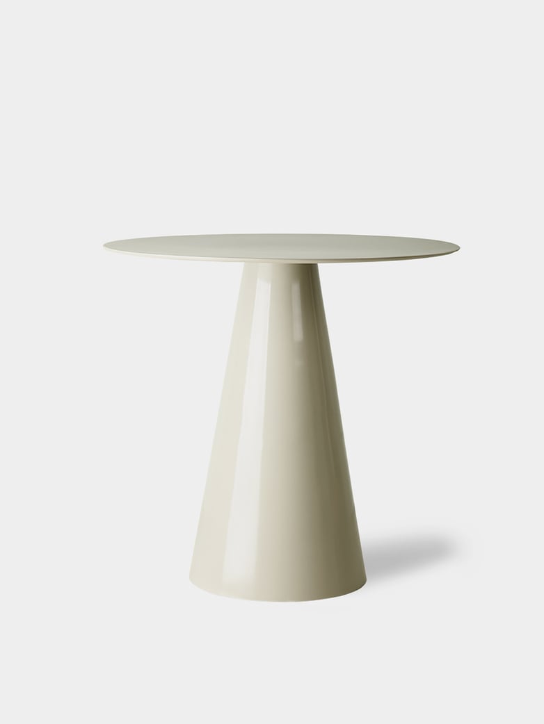 Cream metal side table - large