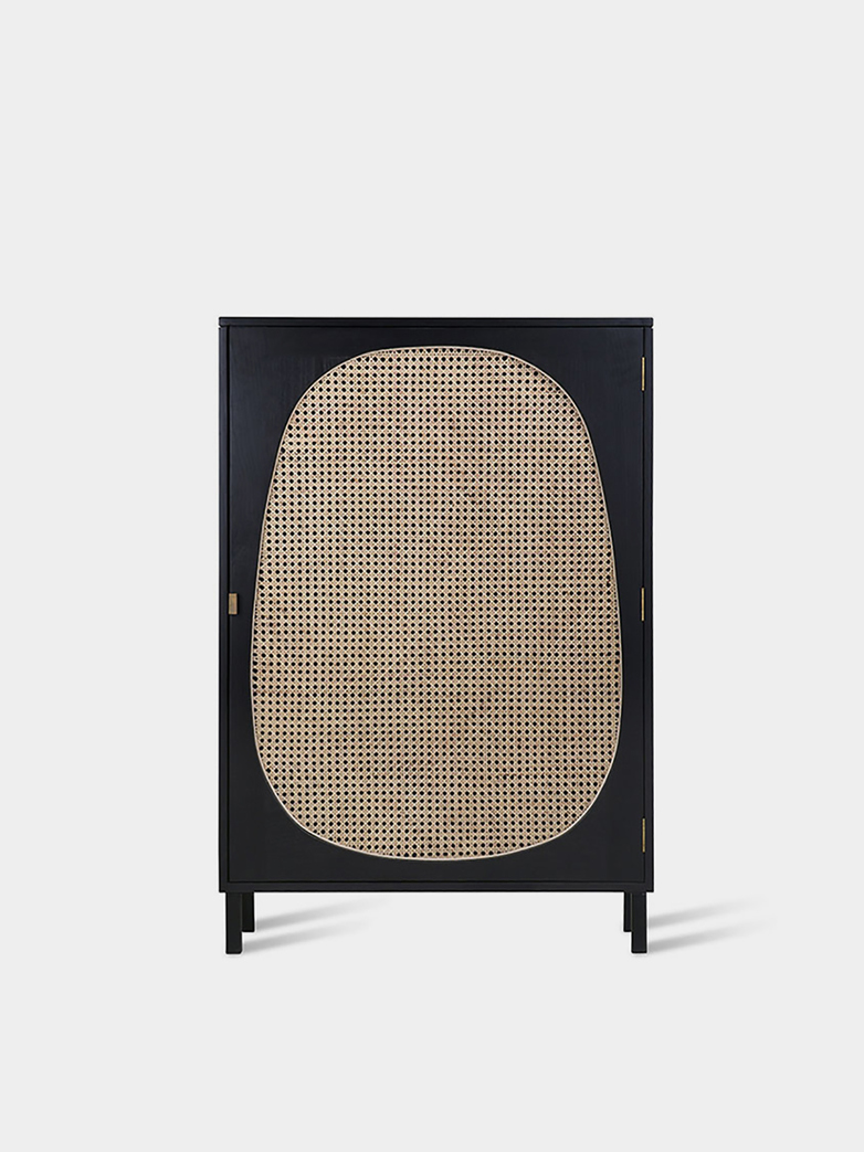 Webbing single door cabinet - black