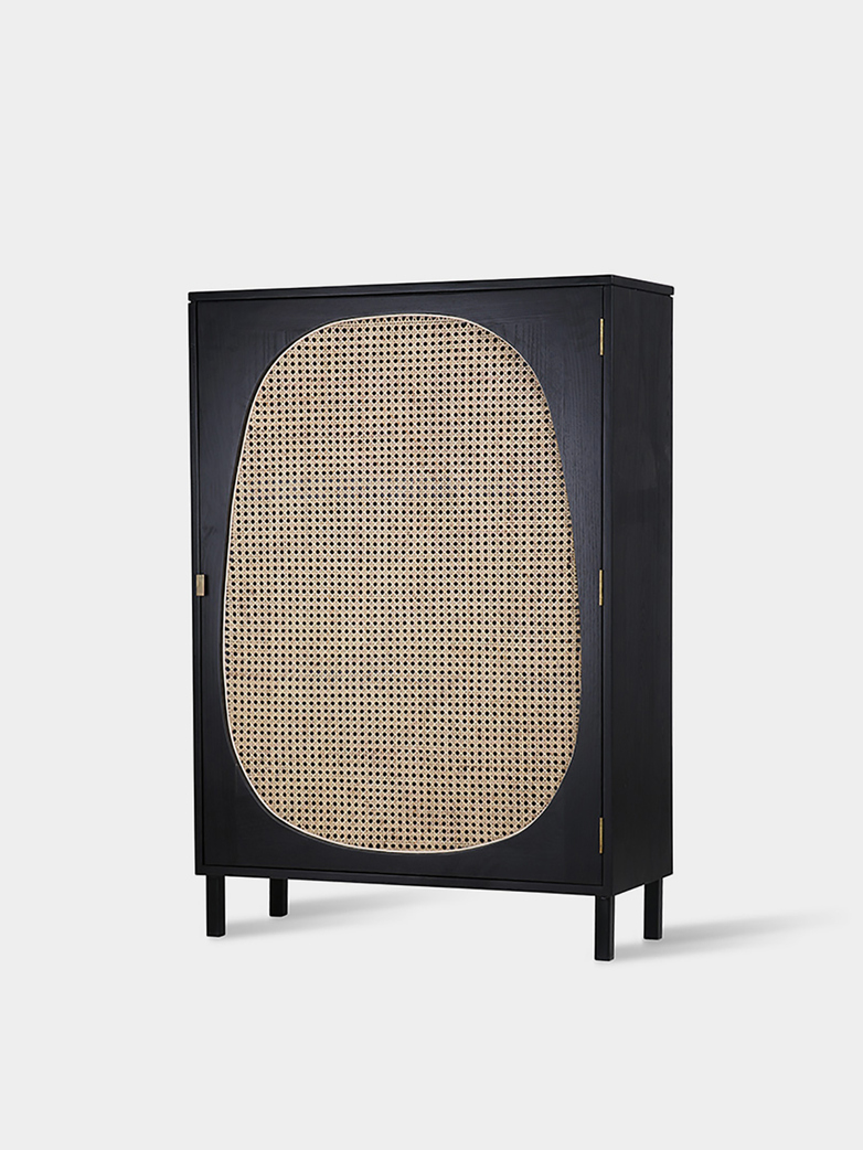 Webbing single door cabinet - black