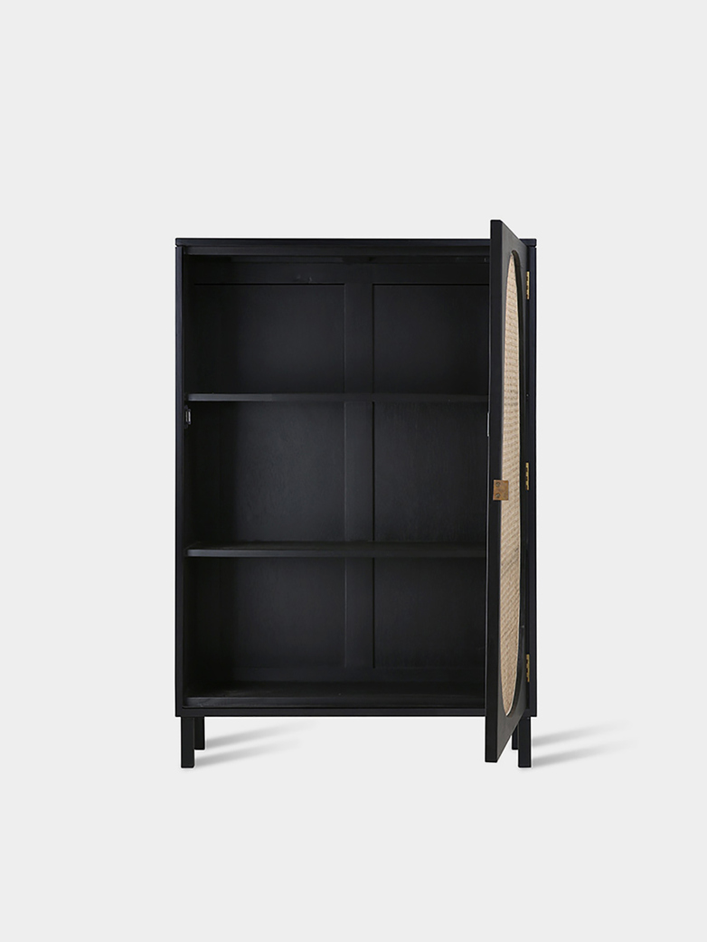 Webbing single door cabinet - black