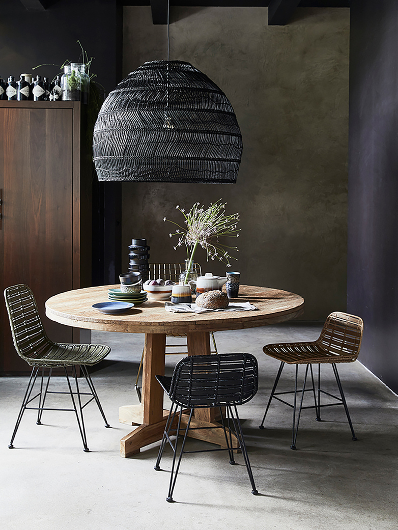 Round teak table