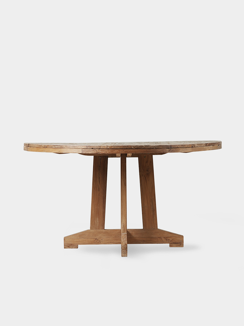 Round teak table