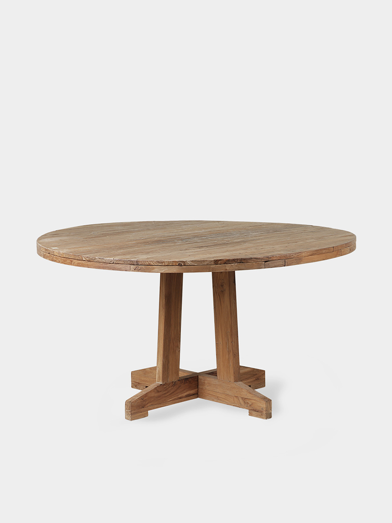 Round teak table