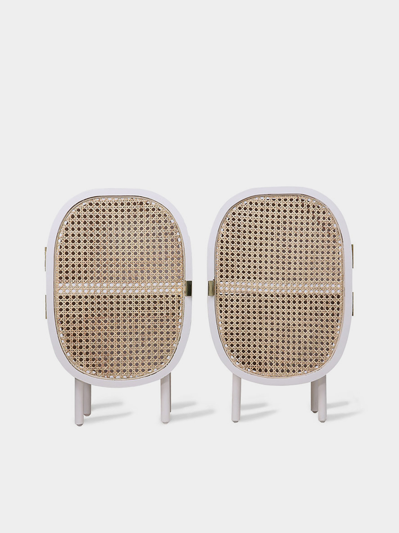 Webbing bedside white set of 2