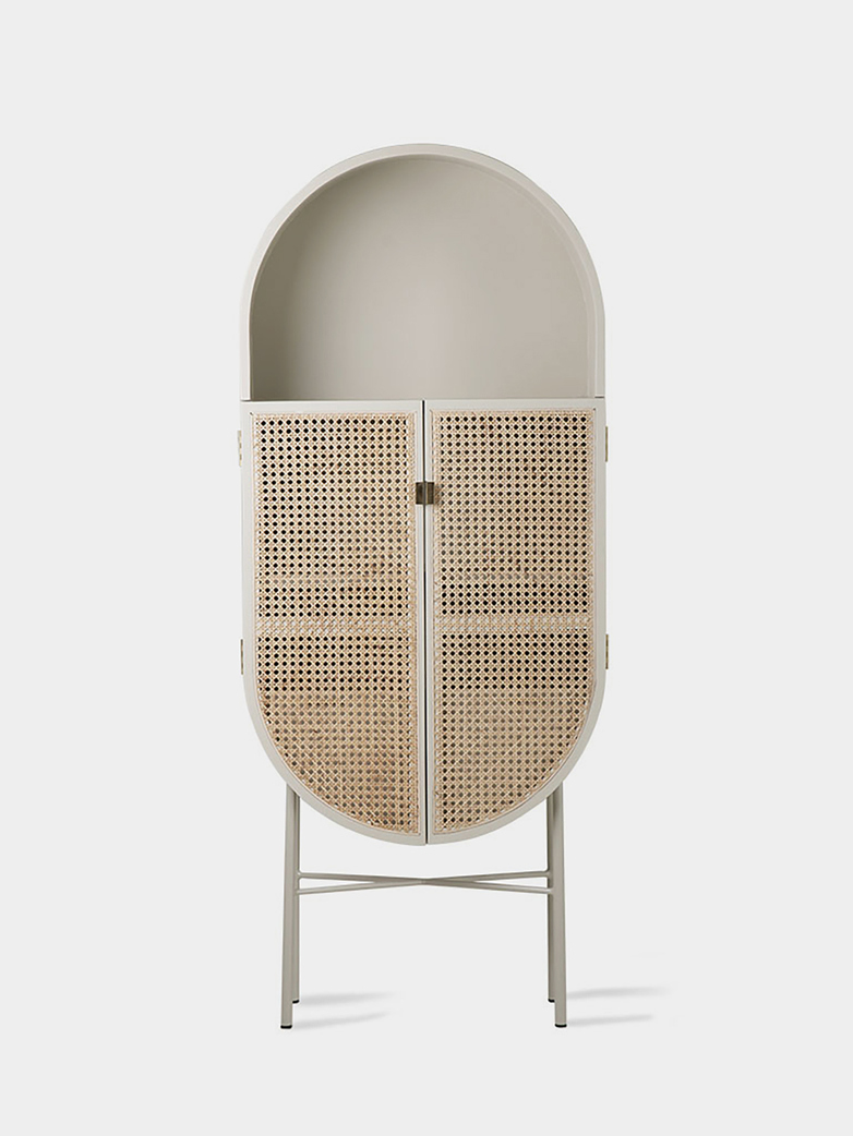 Retro oval cabinet - light grey