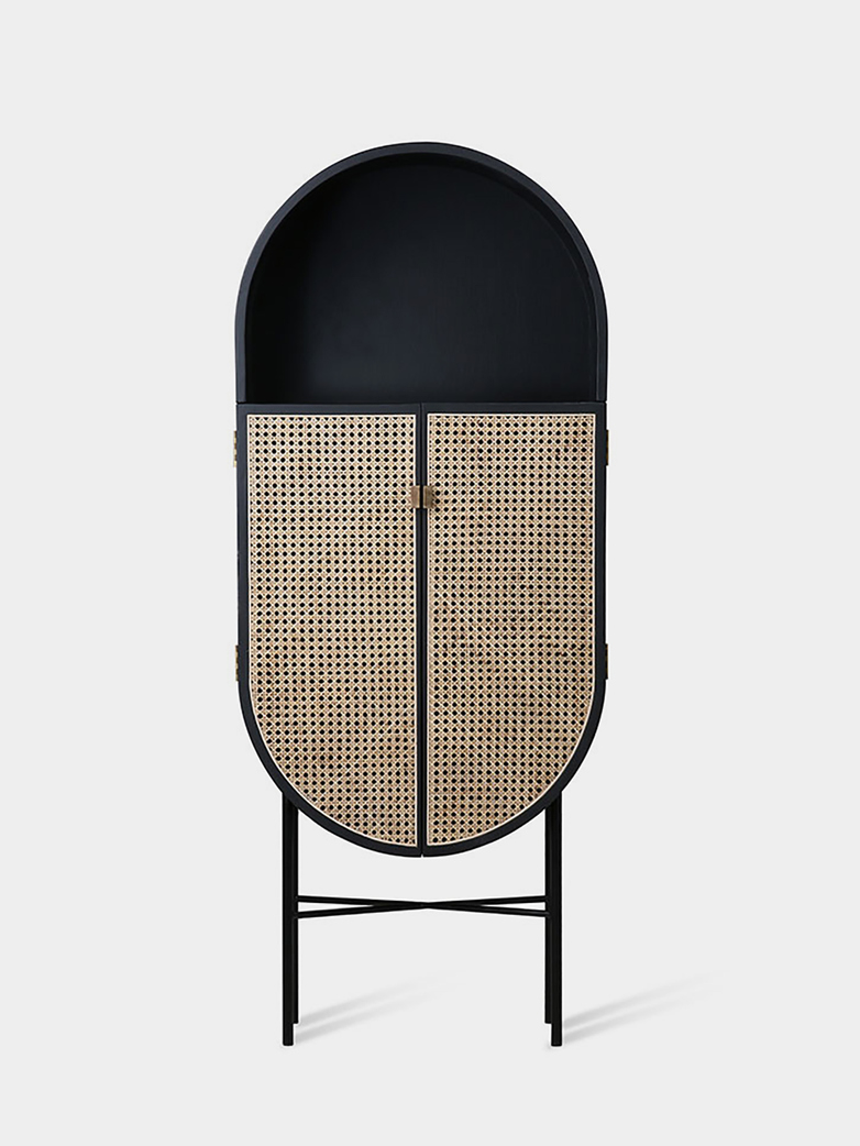 Retro oval cabinet - black