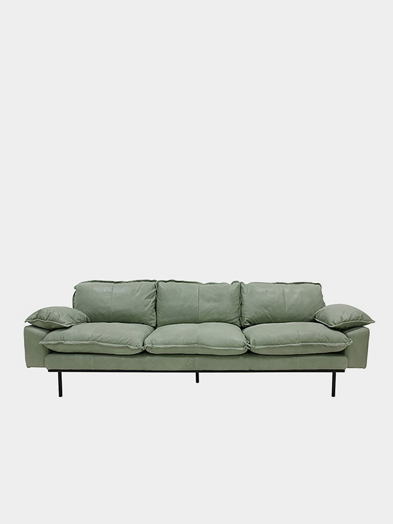 Retro Sofa - Mint green leather