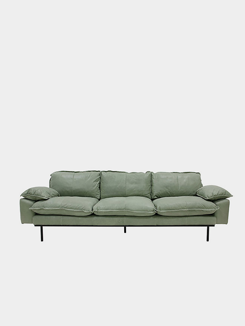 Retro Sofa - Mint green leather
