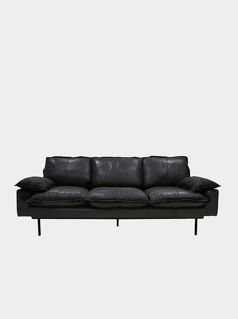 Retro Sofa - Black leather