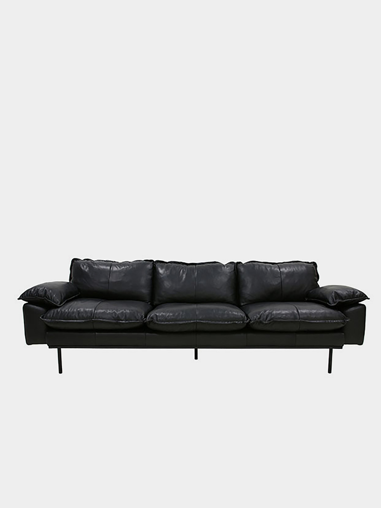 Retro Sofa - Black leather