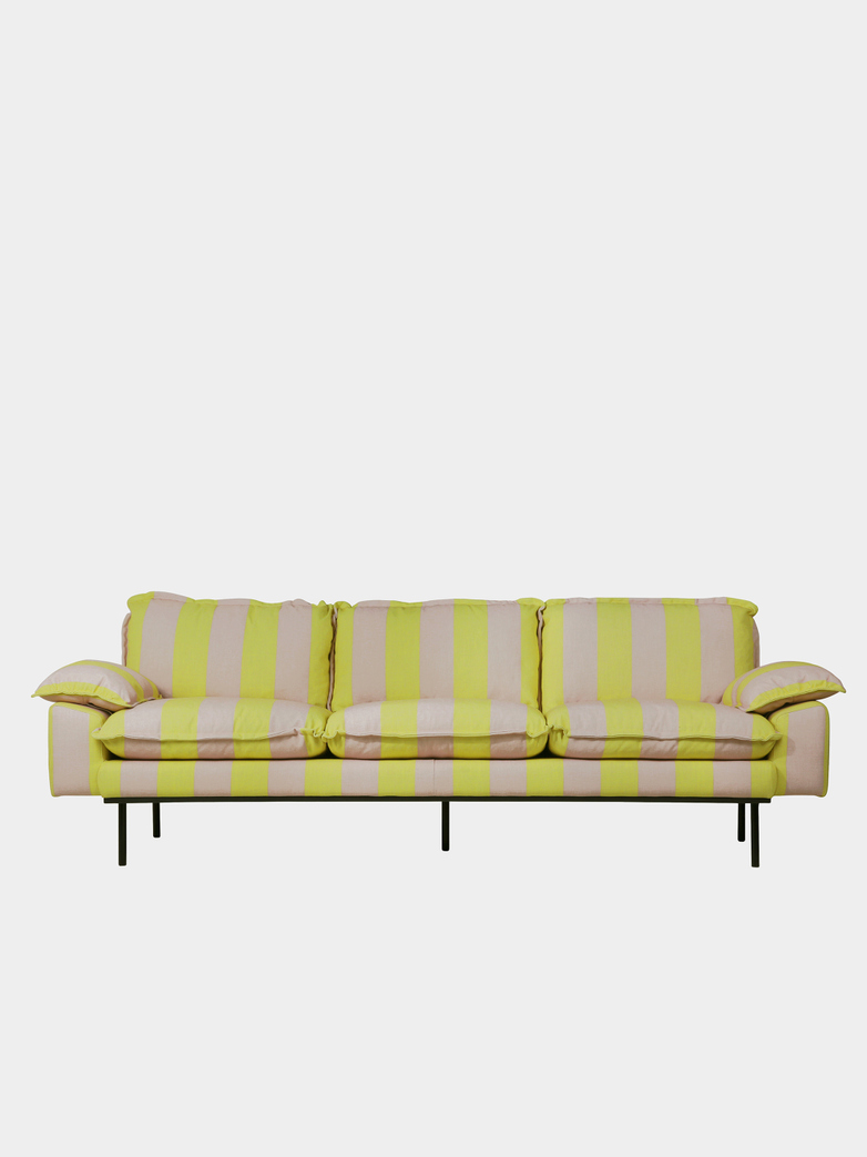 Retro Sofa - Striped yellow/nude
