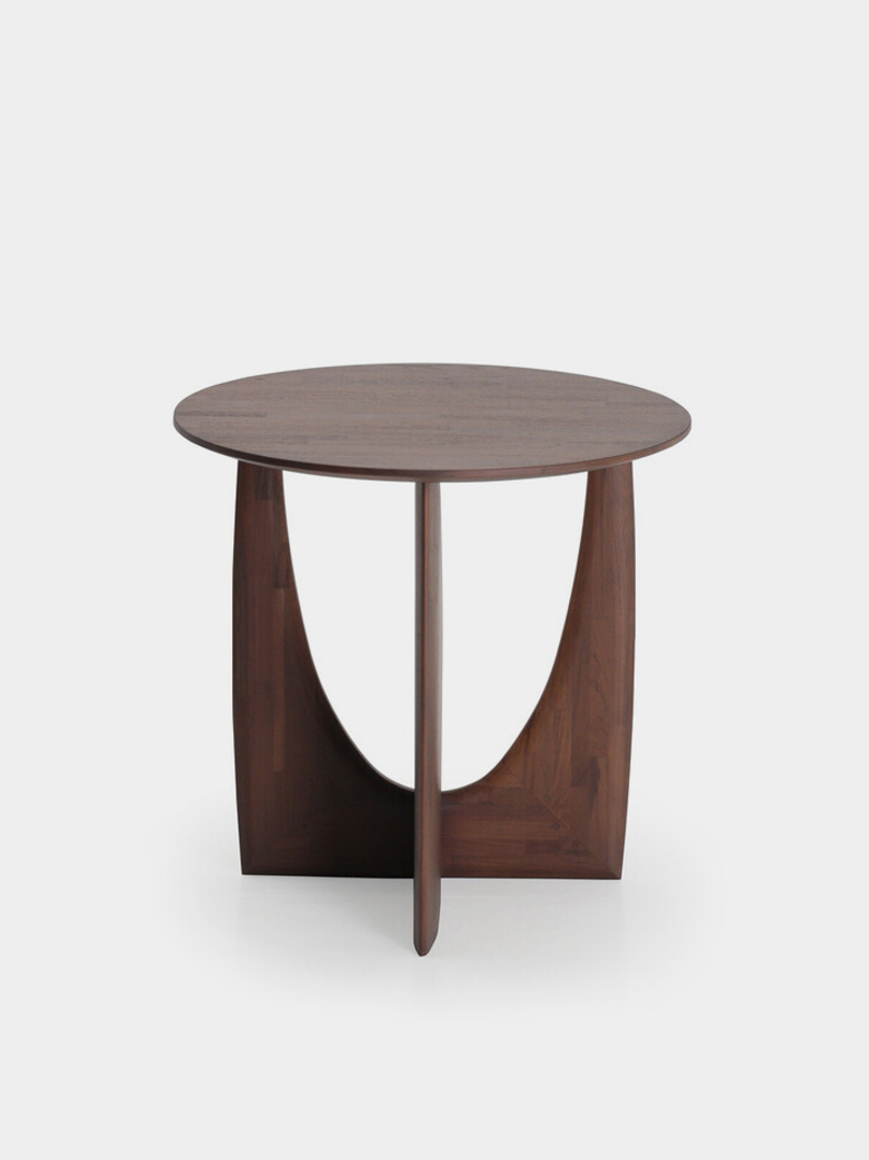 Geometric Side Table – Teak Brown