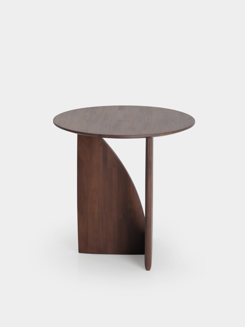 Geometric Side Table – Teak Brown