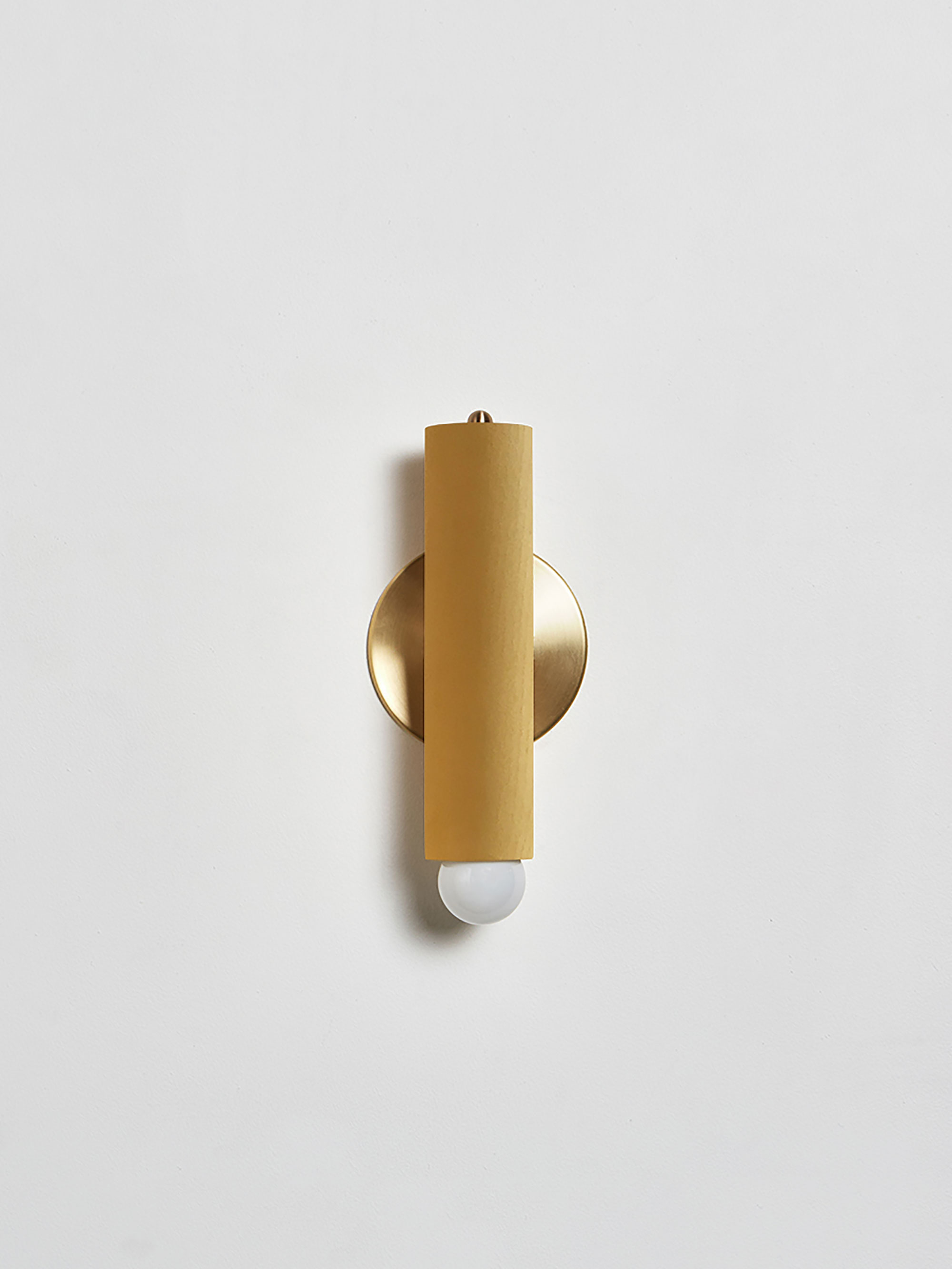 32687 4c81a3fbb5 Lodge Sconce Painted Off Straight Yellow Hewn Brass Portrait
