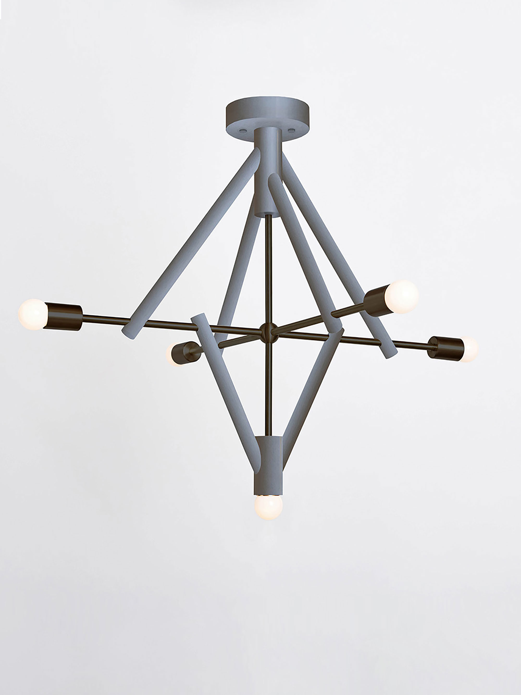 32841 5cb2731250 Lodge Chandelier Five Painted On Gray Blackened Steel Portrait