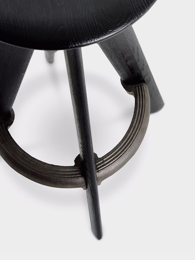 Slab Bar Stool - Black