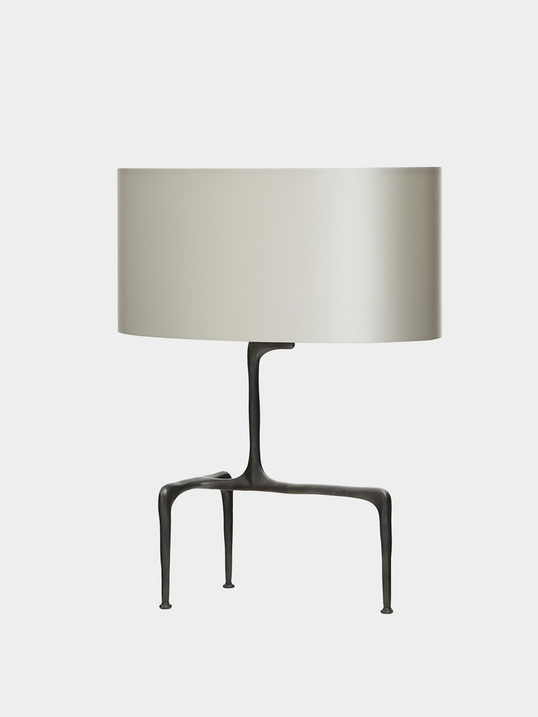 Braque Table Lamp - Bronze/Dove Grey Silk