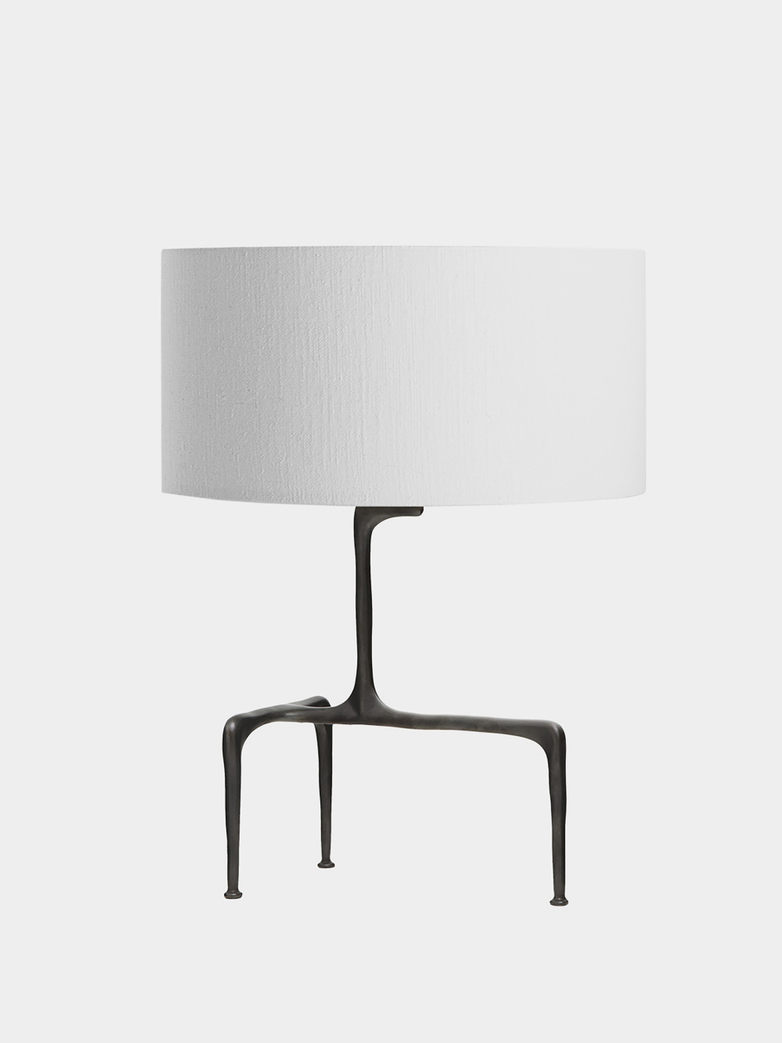 Braque Table Lamp - Bronze/White Linen