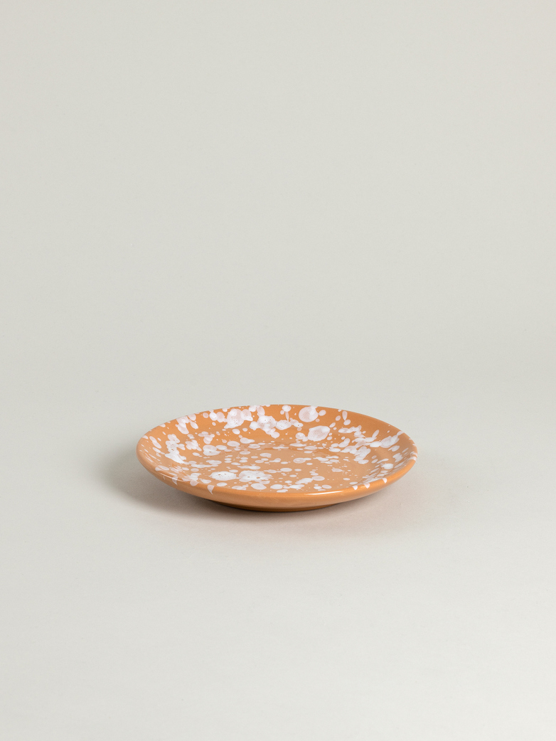 Spruzzi Vivente - Plate 18,5 cm - White on Terracotta