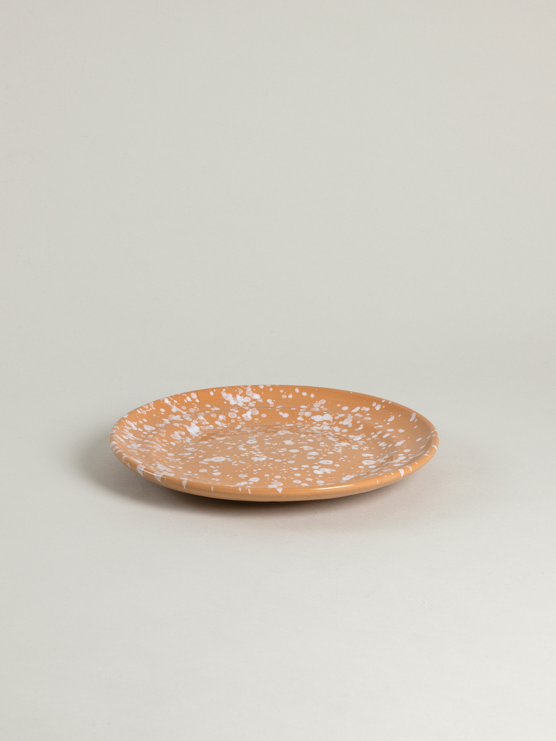 Spruzzi Vivente - Dinner Plate 24 cm - White on Terracotta