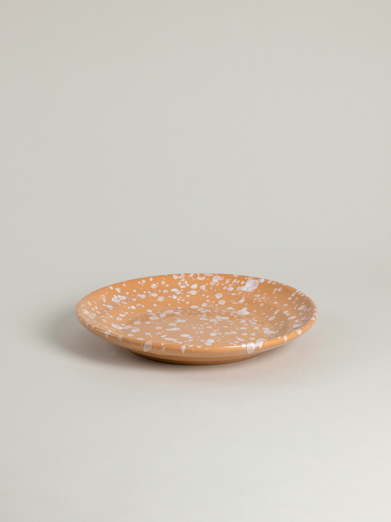 Spruzzi Vivente - Dinner Plate 28 cm - White on Terracotta