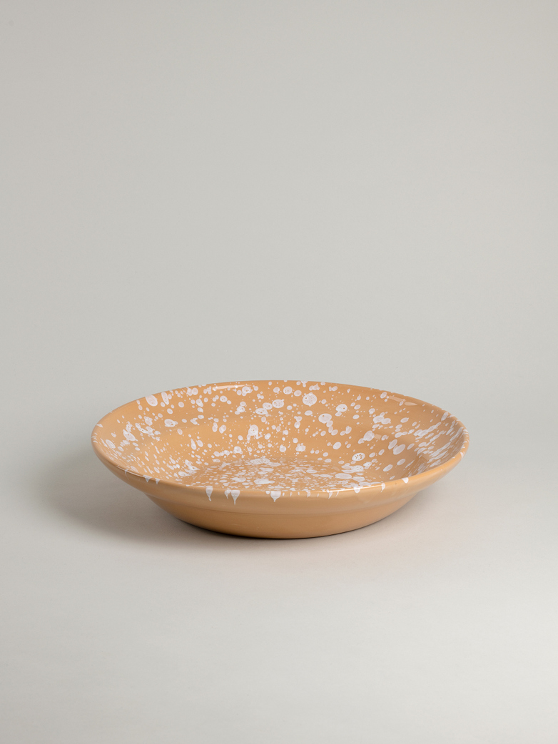 Spruzzi Vivente - Big Serving Bowl - White on Terracotta