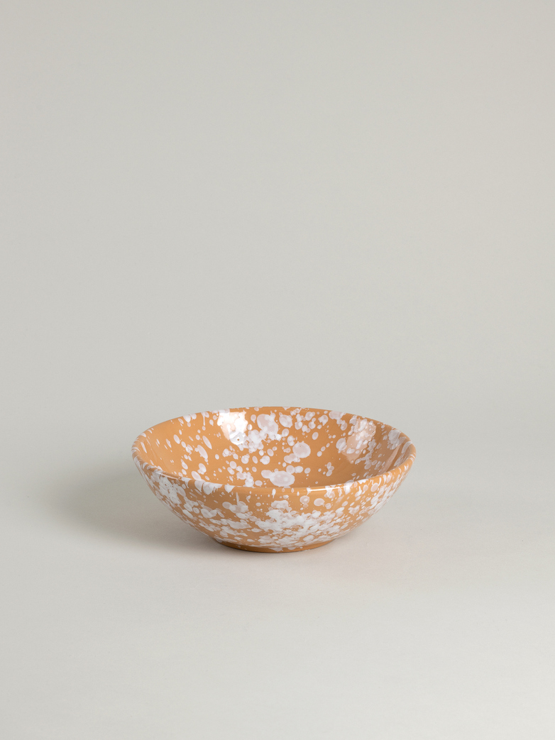 Spruzzi Vivente - Small Salad Bowl - White on Terracotta