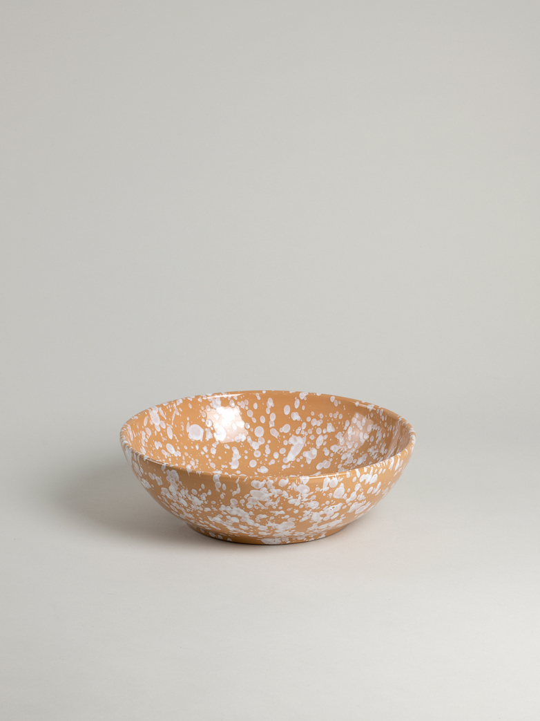 Spruzzi Vivente - Splatter Bowl - White on Terracotta