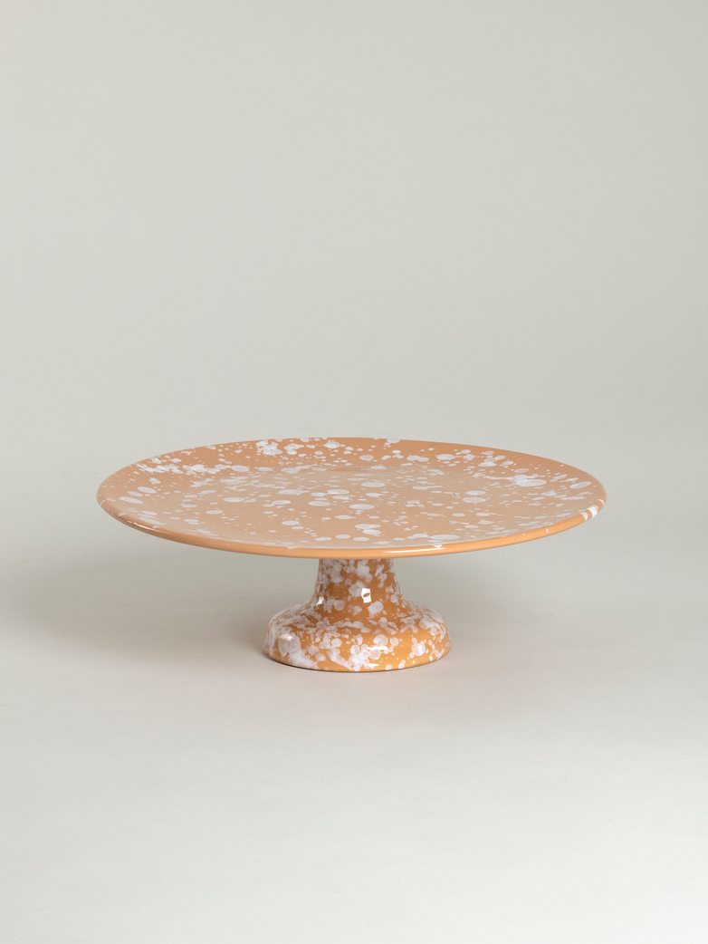 Spruzzi Vivente - Cake Stand - White on Terracotta