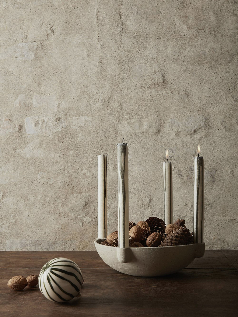 Bowl Candle Holder - Light Grey