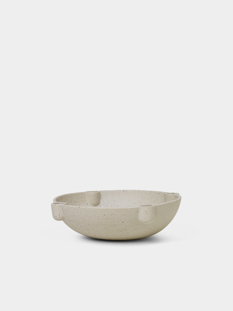 Bowl Candle Holder - Light Grey
