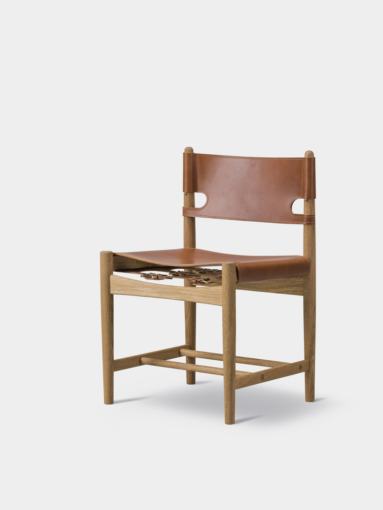 The Spanish Dining Chair - Oiled Oak/Cognac