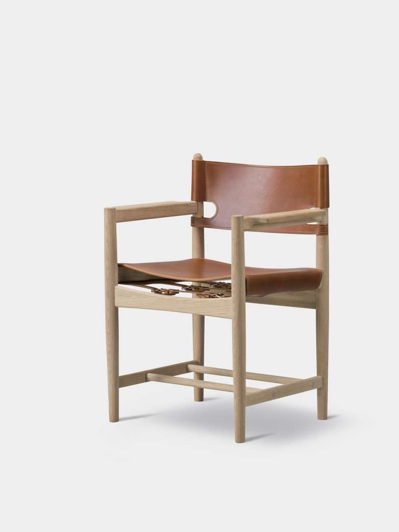 The Spanish Dining Chair - Soaped Oak/Cognac