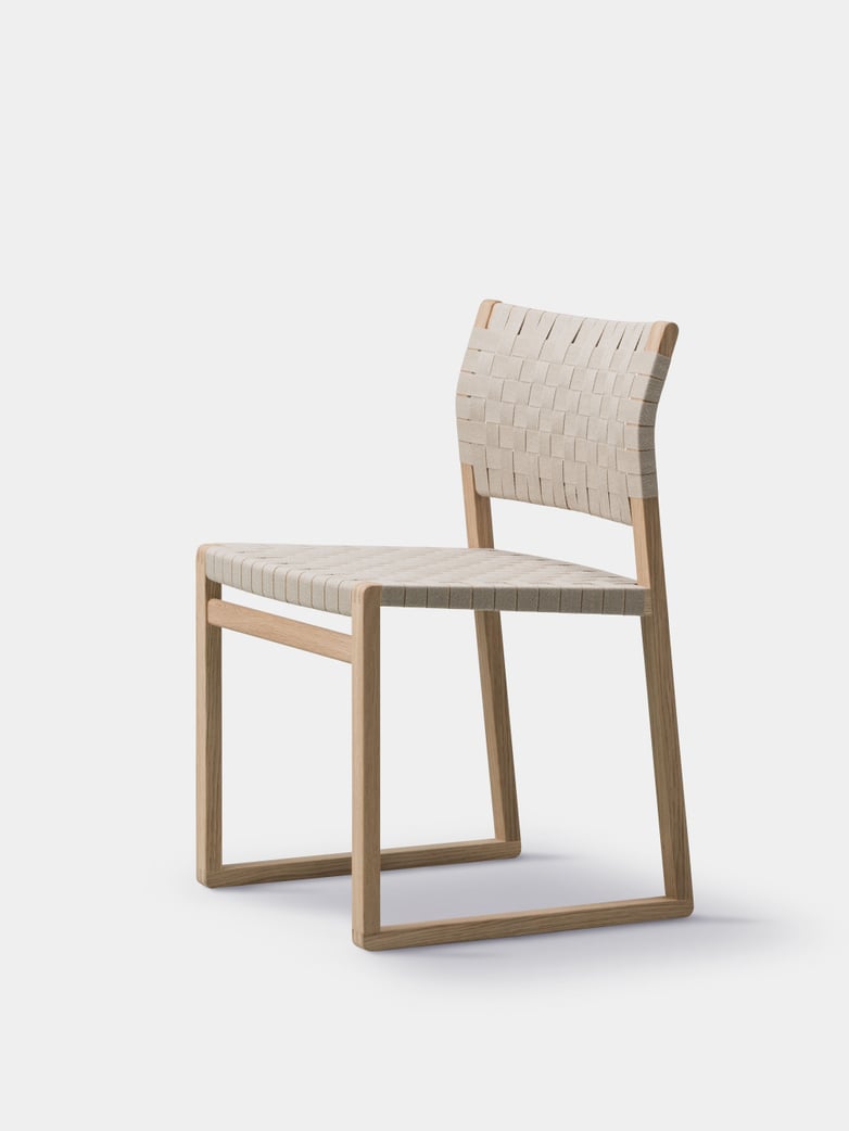 BM61 Chair - Linen Webbing/Oiled Oak