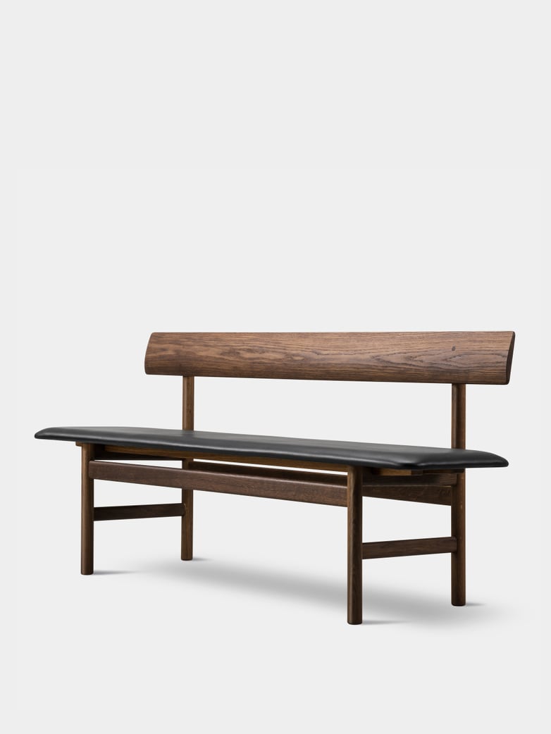 Mogensen Bench 3171 – Oiled Smoked Oak/Leather Black 88
