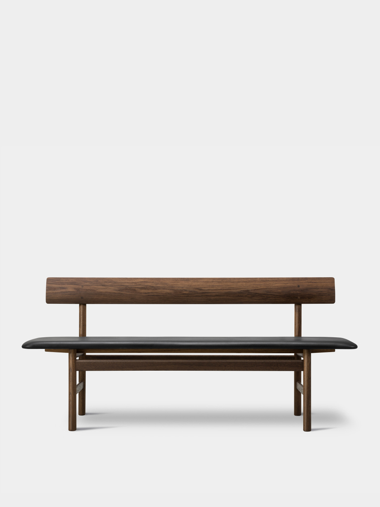 Mogensen Bench 3171 – Oiled Smoked Oak/Leather Black 88