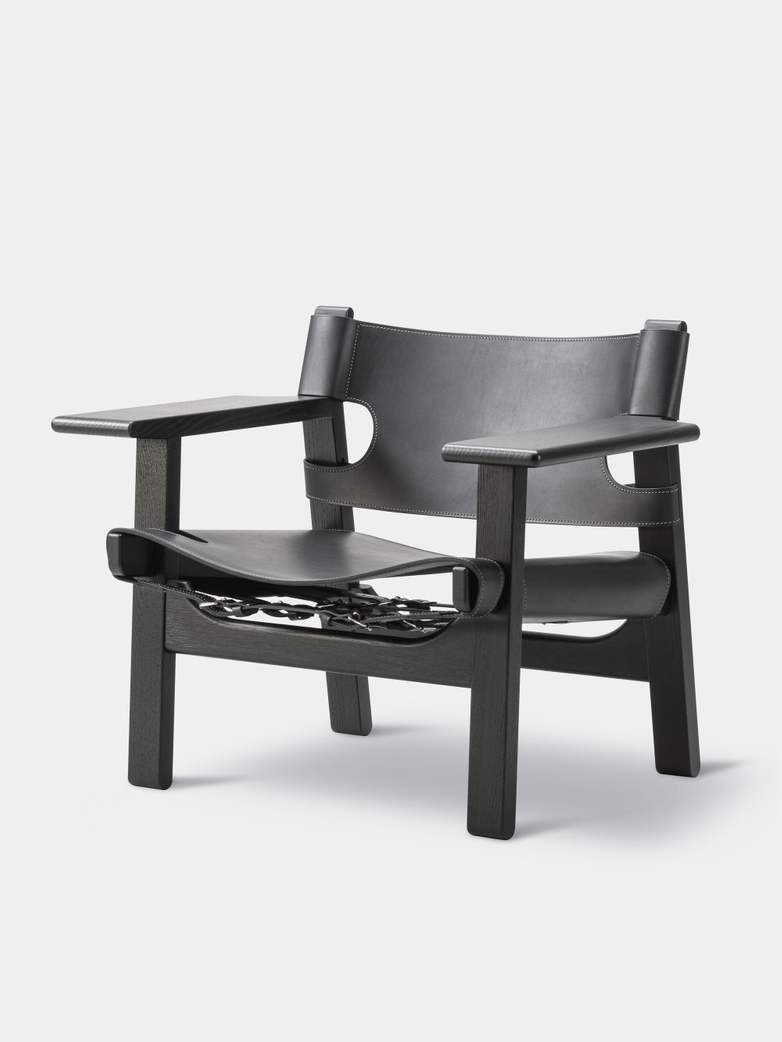 The Spanish Chair - Black Lacquered Oak/Black