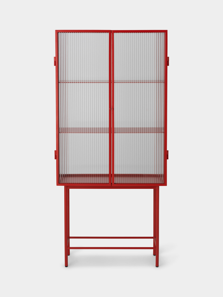 Haze Vitrine Reeded Glass – Poppy Red