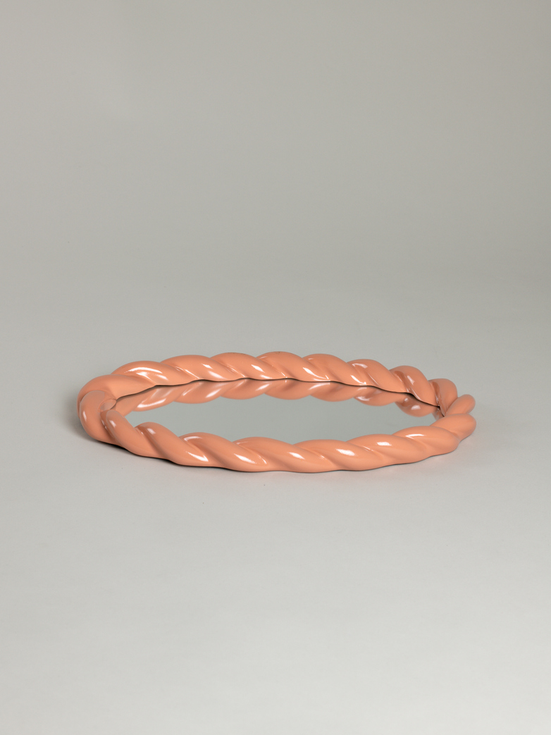 Braid Mirror Oval – Pink