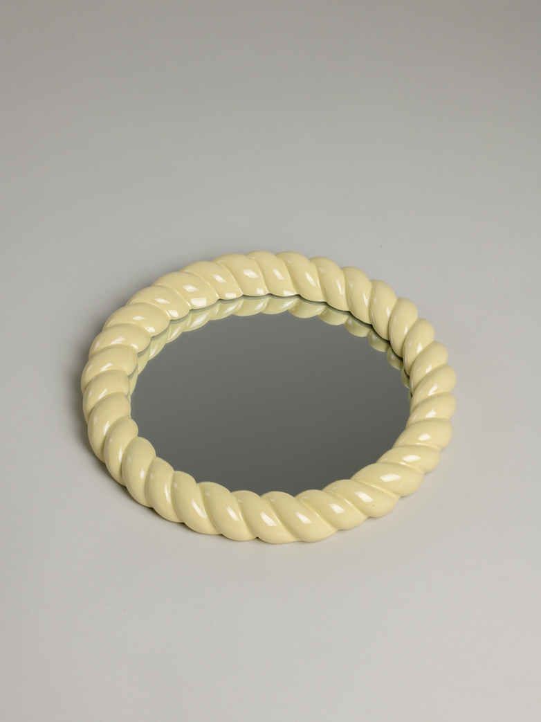 Braid Mirror Round – Yellow