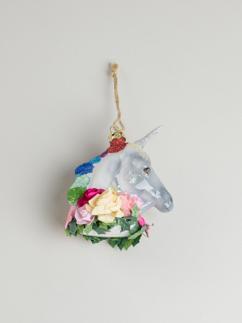 Glittered Unicorn Ornament