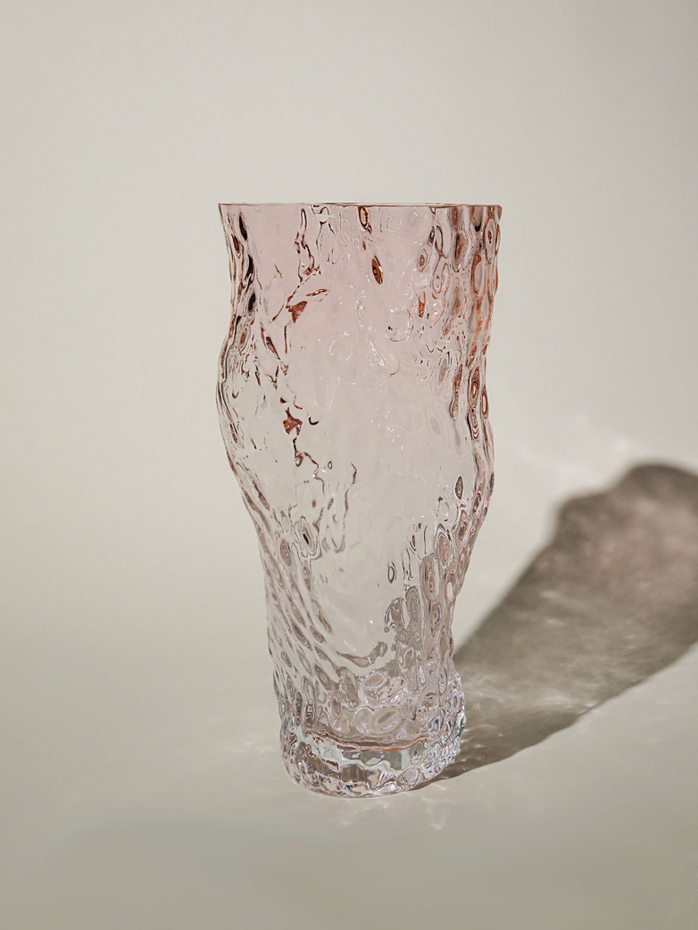 Ostrea Rock Glass Vase – Pale Pink