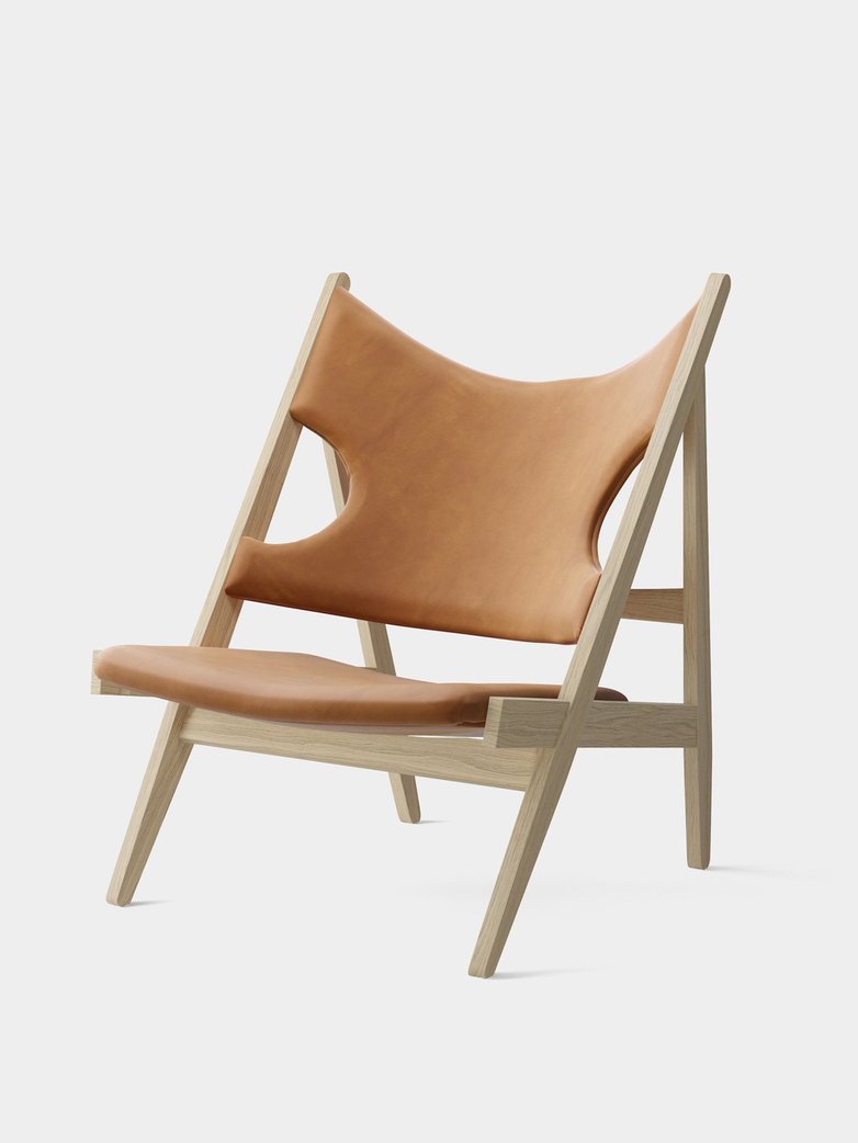 Knitting Lounge Chair - Cognac Leather - Natural Oak