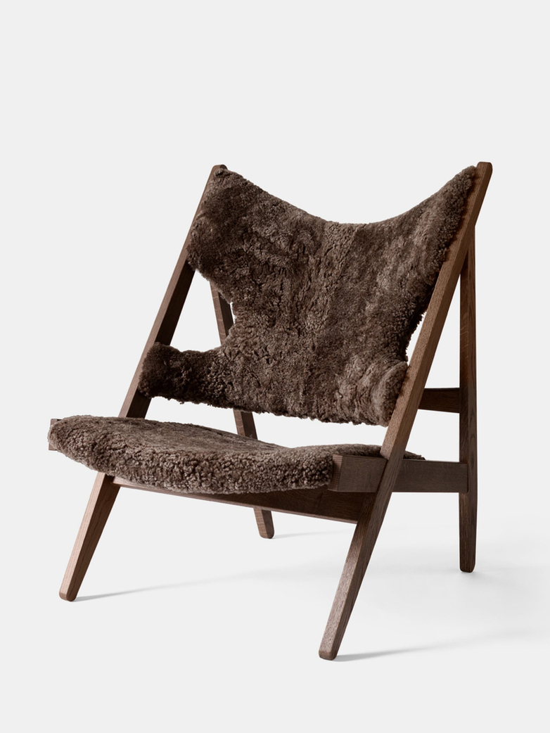 Knitting Lounge Chair - Sheepskin Drake - Dark Stained Oak