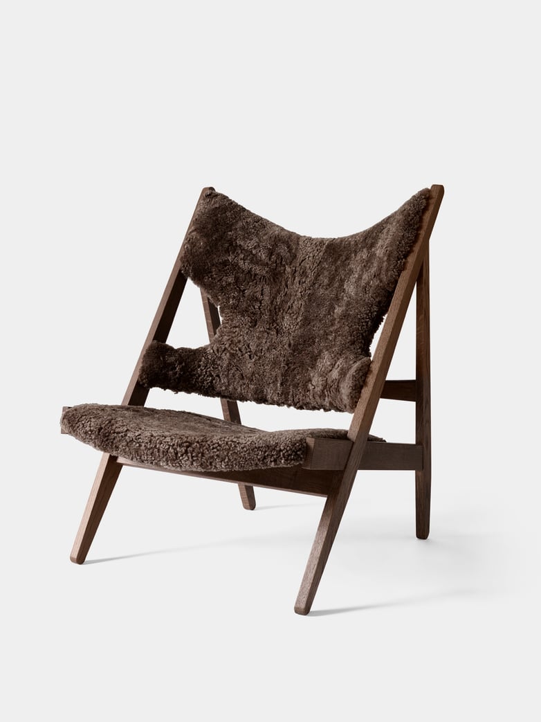 Knitting Lounge Chair - Sheepskin Drake - Dark Stained Oak